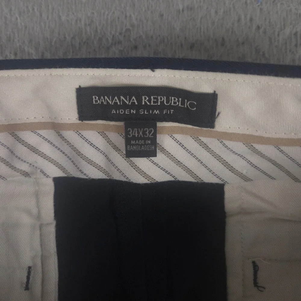 Banana Republic Pants Mens 34x32 Navy Aiden Slim Rapid Movement Chino Stretch